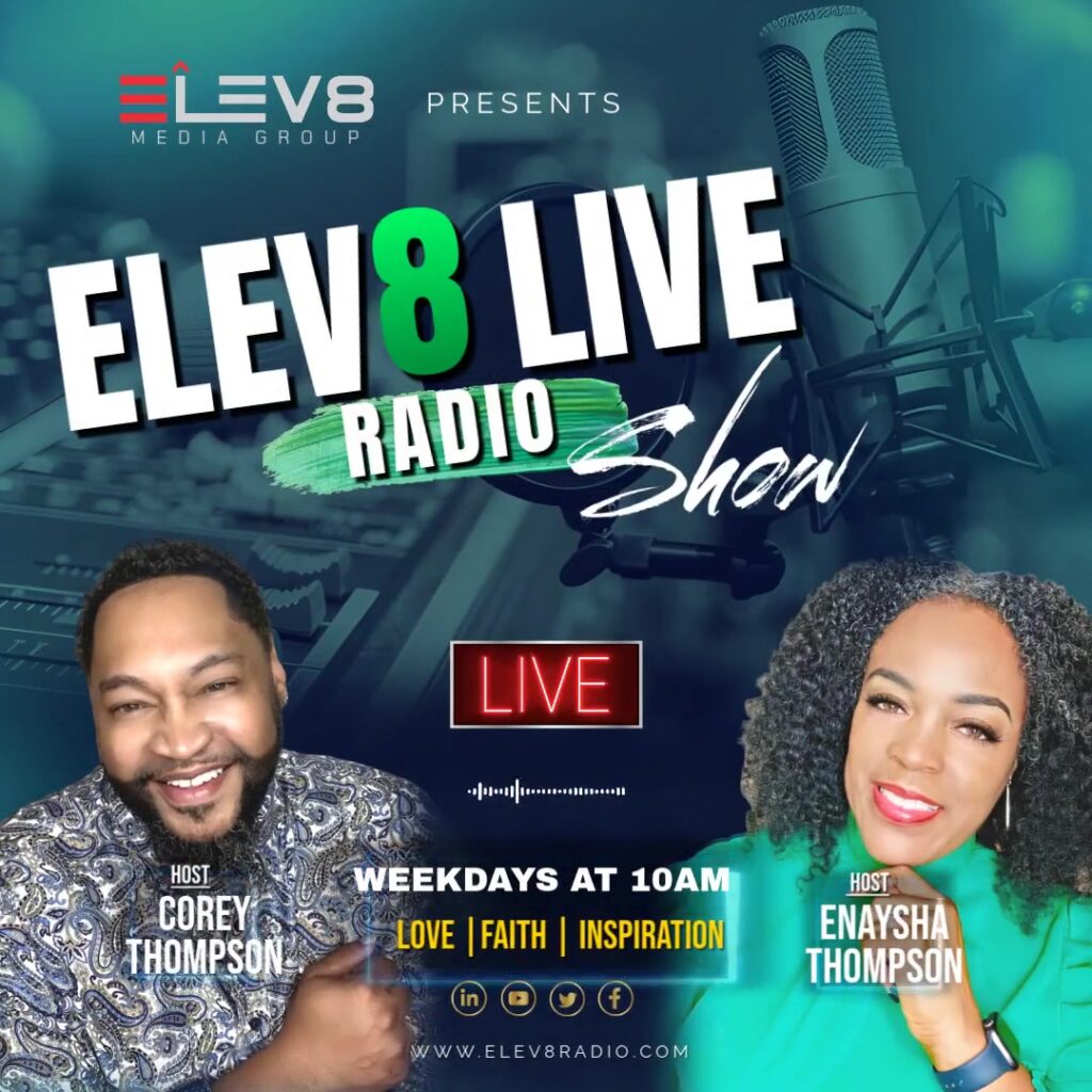 ELEV8 Radio delivers uplifting Gospel music, inspiring messages, and engaging shows 24/7. Bridging faith and culture, we bring contemporary hits, exclusive interviews, and real-time discussions to elevate your spirit and connect believers worldwide.